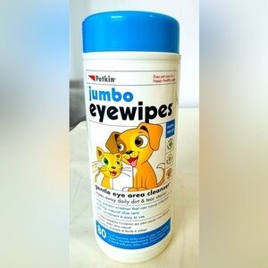Petkin Jumbo Eye Wipes 80pcs Gently Removes Dirt and Tear Stains Natural Formula